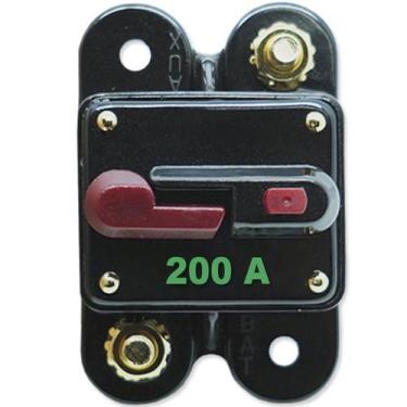 Imagem de Disjuntor Automotivo 200A Proteção Som Bateria Fusível Resetável Liga 