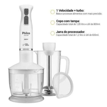 Imagem de Mixer Philco 4 Lâminas Pro Maxx 2 E 1 500w Branco 220v, 220V