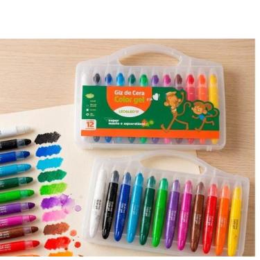 Imagem de Giz de Cera Color Gel Retrátil Leo&Leo - 12 Cores Aquarelável - LEONOR