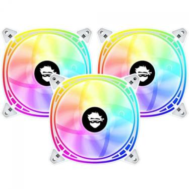 Imagem de Kit Fan Com 3 Unidades Gamer Ninja Fuuton, ARGB, 120mm, White