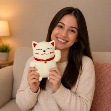 Imagem de Bicho de Pelúcia Gato Da Sorte Japonês Manekineko Kawaii - Fofy Toys