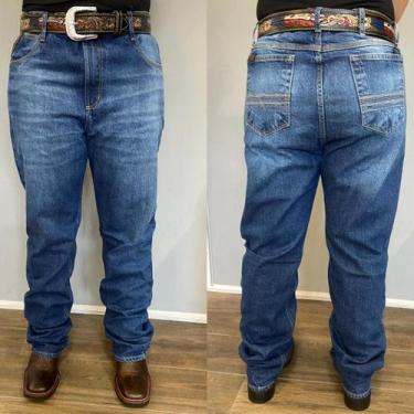 Imagem de Calça Jeans Brand Western Bordado Azul e Bege Tamanho:42, 42