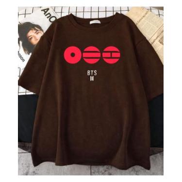 Imagem de Camiseta Bangtan Army BT Asthetic Unissex 100% Algodão - Kyros, Marrom