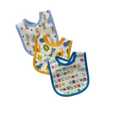 Imagem de Kit 3 Babadores Infantis Tecido Unissex - Compra Rápida Brasil