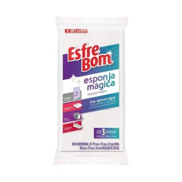 Imagem de Esponja Mágica EsfreBom Limpa Superfícies Remove Manchas - 3 Unidades 