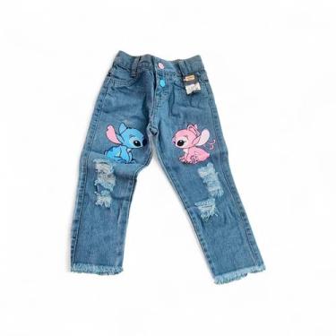 Imagem de Calça Jeans Infantil Skinny Estampada Personagens Menina Linda Confort