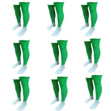 Imagem de Meião De Futebol Delfia Adulto Kit com 12 Pares, Verde limão, Único