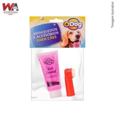 Imagem de Kit Creme dental Mais Dog Morango 60grs + Dedeira