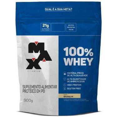Imagem de 100% Whey Refil (900g) - Sabor: Baunilha - Max Titanium