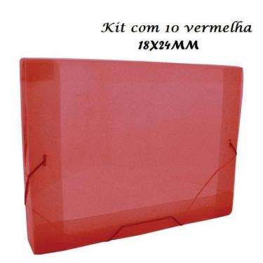 Imagem de 10 Pasta Aba Elastica Pequena Lombo 2cm Vermelho - DAC