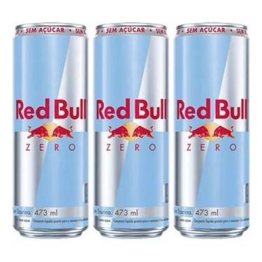 Imagem de Kit C/3 Energético Red Bull Zero Sugar Free Lata 473ml