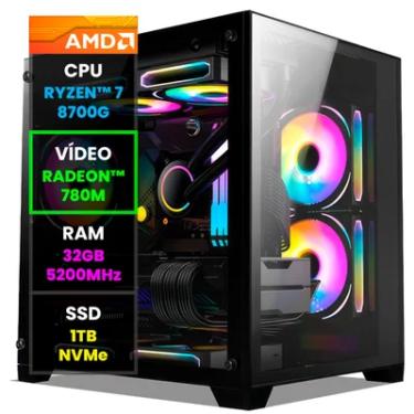 Imagem de PC Gamer Completo Nolag AMD Ryzen 7 8700G,  32GB RAM, Radeon Graphics 780M, SSD 1TB NVMe, RGB