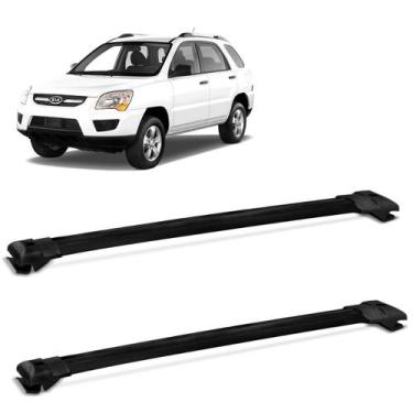 Imagem de Rack De Teto Travessa Kia Sportage 2004 a 2011 Aluminio Preto - Projec