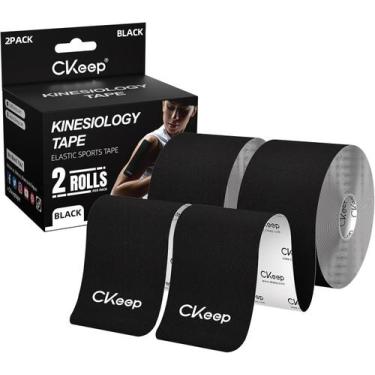 Imagem de CKeep Kinesiology Tape 2 Bandagens Elásticas Esportivas Preto 5cm/5m