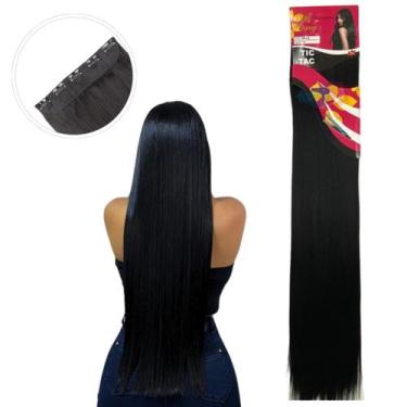 Imagem de Aplique Cabelo Tic-Tac Fibra Orgânica Weng 70 cm, LISO - preto #1