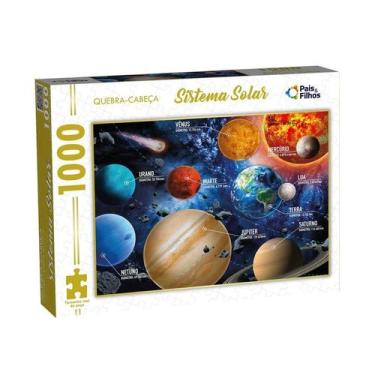 Imagem de Quebra cabeça com 1000 peças sistema solar puzzle colorido - Pais & Fi