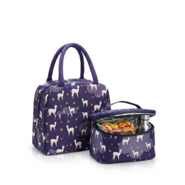 Imagem de Kit 2 Lancheira Térmica Reforçada Marmita Quente Frio Desenhos Bolsa T