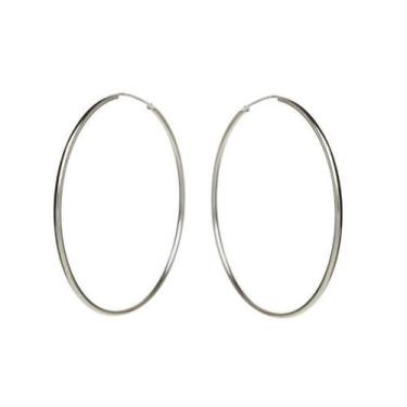 Imagem de Argola maxi lisa banhada a ródio negro - 7 cm - 4 g - VIDIÈ