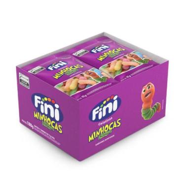 Imagem de Bala gelatina mini 15g com 12 unidades fini vários sabores, minhoca cí