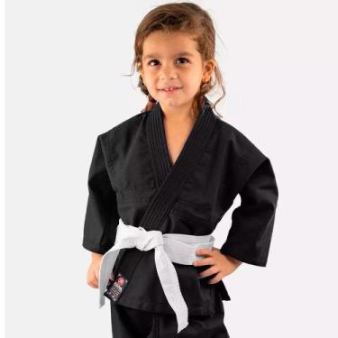 Imagem de Kimono Jiu Jitsu Atama Reforçado Preto Infantil