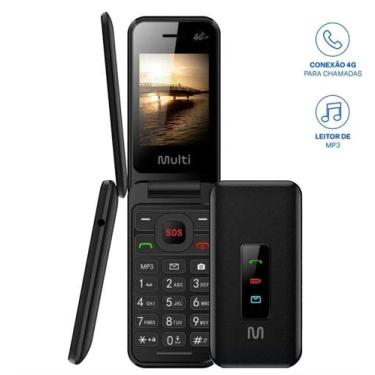 Imagem de Celular Flip Vita 4G Dual Chip Preto Multilaser P9227 com MP3 Player I