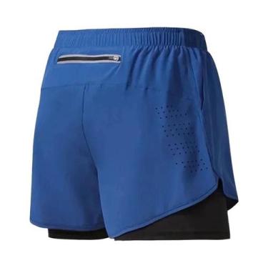 Imagem de Shorts Esportivos Masculinos De Secagem Rápida Com Bolso Embutido 2 Em