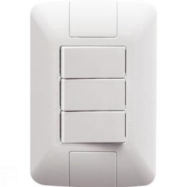 Imagem de Conjunto 4x2 com 3 Interruptores Simples Tramontina Aria 6 A 250 V Bra