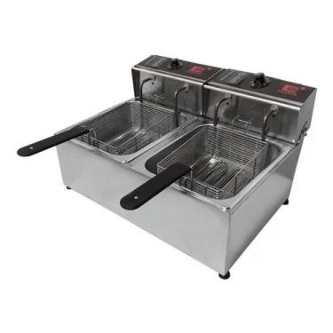 Imagem de Fritadeira Elétrica de Mesa Óleo 16L 2 Cubas Inox FED-16 2000W Edanca 