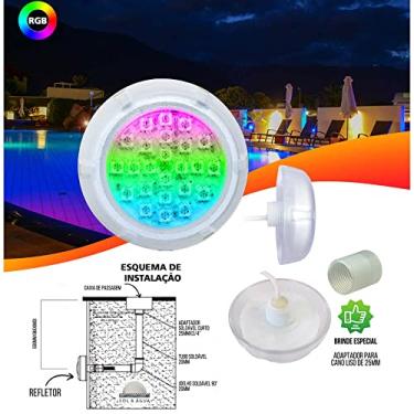 Imagem de Refletor Power LED 5W RGB em Policarbonato Iluminação para Piscina - Brustec