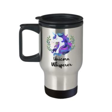 Imagem de Caneca de viagem unicórnio Whisperer – Copo de café isolado – Presentes de unicórnio Whisperer