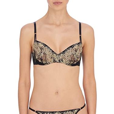 Imagem de Natori Sutiã feminino Memoir sem forro com aro, Preto/dourado, 32B
