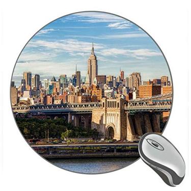 Imagem de Mouse pad de borracha para jogos Brooklyn Bridge Manhattan New York City Buildings