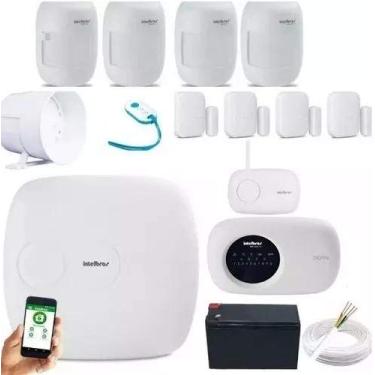 Imagem de Kit Alarme Casa Comercio Amt 1016net Com Teclado Lcd Com App Para Celular Celular Intelbras