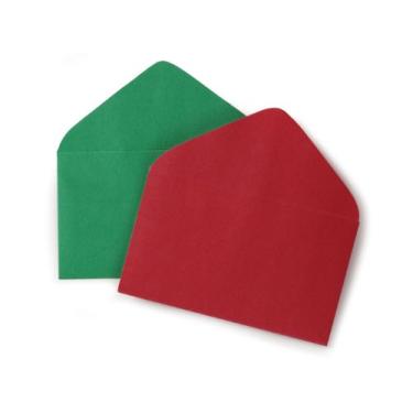 Imagem de 3419410 Cartão de Natal #63 Envelopes 6,35 cm X 11,45 cm Suprimentos para presente - Pacote com 50 Vermelho e Verde