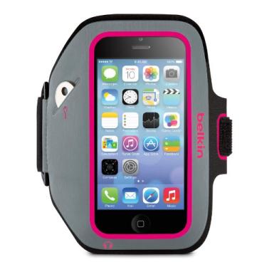 Imagem de Belkin Braçadeira Sport-Fit Plus para iPhone 5 / 5S / 5c / SE (Blacktop/Fúcsia)