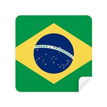 Imagem de Pano de limpeza de tela com bandeira nacional do Brasil, América do Sul, tecido de camurça, pacote com 2