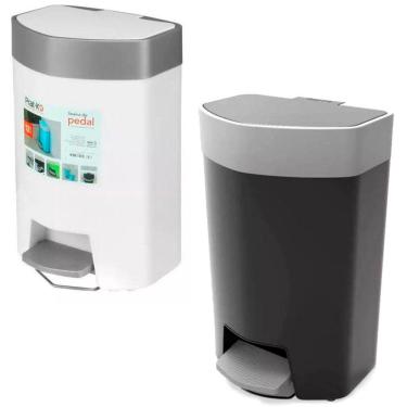 Imagem de Lixeira Plástica Luxo Tampa Pedal 12 Litros Cozinha Prat-K
