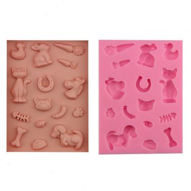 Imagem de Molde De Silicone Animais, Gato, Cachorro, Coelho, Cavalo