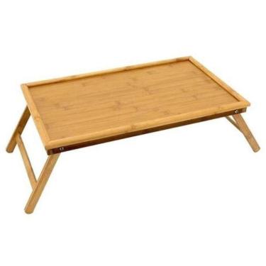 Imagem de Bandeja Retangular Com Pés Table Em Bambu Natural