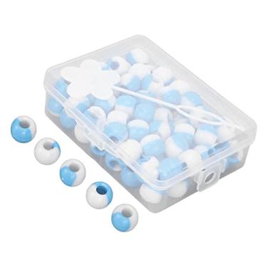 Imagem de Contas de trança de cabelo redondas, DIY Dreadlocks miçangas punhos ferramenta de trança de cabelo elegante 74 peças trança de cabelo para uso diário (azul claro)