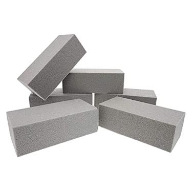 Imagem de SM SunniMix 6 peças de tijolos de espuma floral seca, blocos de espuma de isopor verde, para decorações artificiais de arranjos florais secos, porta-flores frescas - cinza