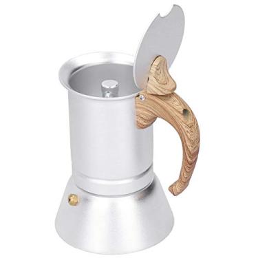 Imagem de 150ml cafeteira moka pote,pote de caf¨¦ de a?o inoxid¨¢vel italiano n¨®rdico com al?a de madeira resistente a altas temperaturas, para fog?o a g¨¢s de fog?o de indu??o, Cafeteira Moka Panela Inox In