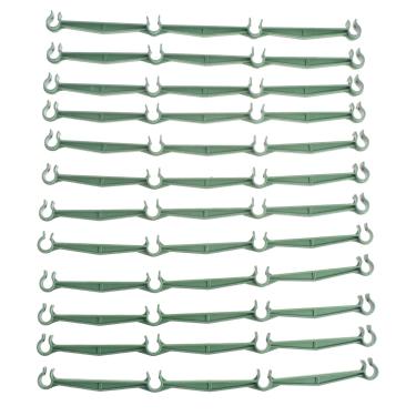 Imagem de Operitacx 25 peças de braços de estaca conectores treliça expansíveis plantas de jardim braços para gaiola de tomate vegetais flores videiras frutas 11 mm de diâmetro estacas de plantas verde