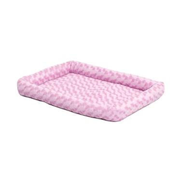 Imagem de Cama rosa para cães ou gatos de 45,5 cm com reforço confortável | Ideal para raças de cães "brinquedo" e serve em uma caixa para cães de 45,7 cm | Fácil manutenção, lavar e secar na máquina