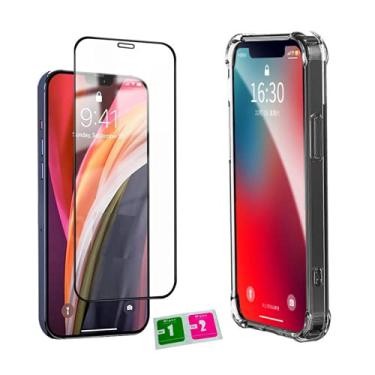 Imagem de Kit Capinha Anti Impacto + Película 9D Cobre Toda Tela Compatível iPhone 12 Mini