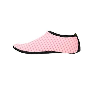 Imagem de Bestgift Sapatos de praia engrossados, sapatos de natação masculinos e femininos, meias de mergulho, sapatos de riacho Meias de mergulho rosa G