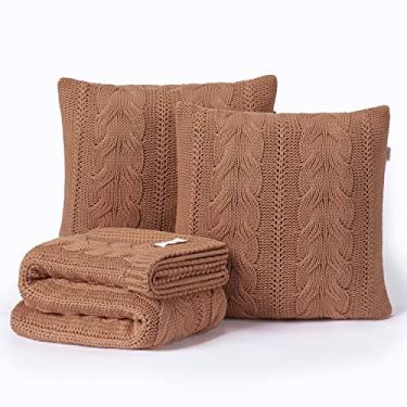 Imagem de Kit Peseira Manta Sofa Cama King 260x60cm + 2 Capas de Almofada Tricot Viena