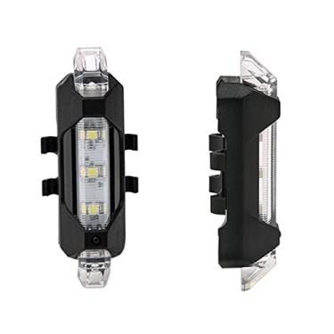 Imagem de Lanterna Bike Sinalizador Bicicleta Led Recarregável Segurança 4 Modos Branca