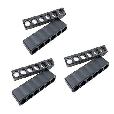Imagem de 6 peças 6 furos chave de fenda organizador suporte de cabeça de chave de fenda haste hexagonal suporte de broca e broca de chave de fenda suporte de cabeça de chave de fenda, estojo de armazenamento de broca, preto