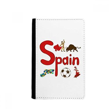 Imagem de Porta-passaporte com símbolo nacional da Espanha e padrão de marco notecase burse carteira capa porta-cartão, Multicolor